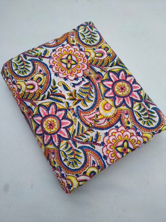 Hand Block Printed Pure Cotton Sanganeri Fabric - JBRMJ3