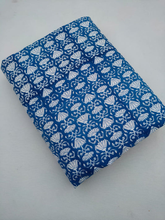 Hand Block Printed Pure Cotton Sanganeri Fabric - JBRMJ4
