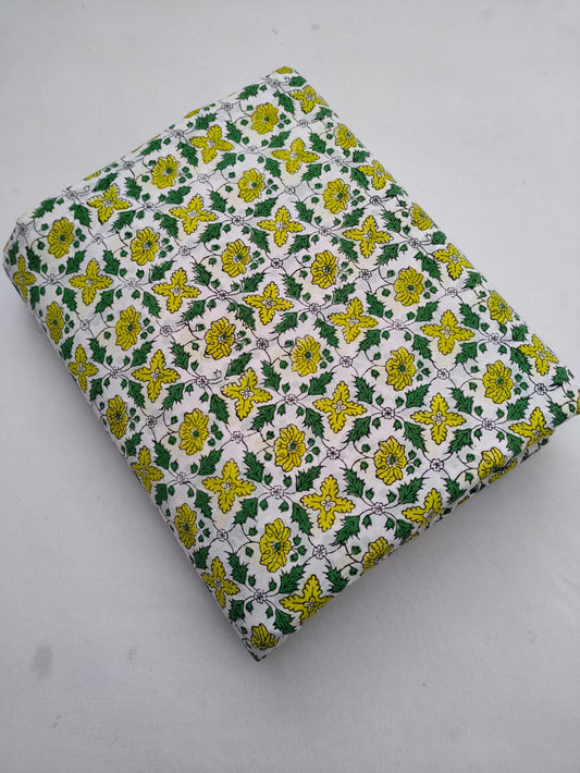 Hand Block Printed Pure Cotton Sanganeri Fabric - JBRMJ8