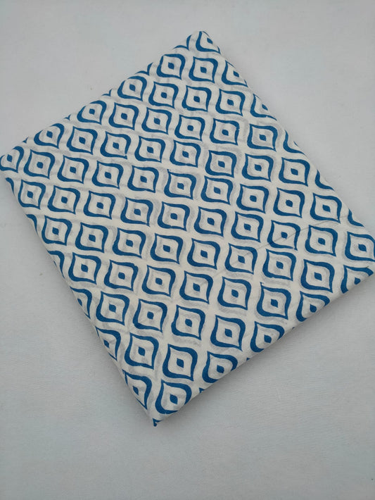 Hand Block Printed Pure Cotton Sanganeri Fabric - JBRMJ9