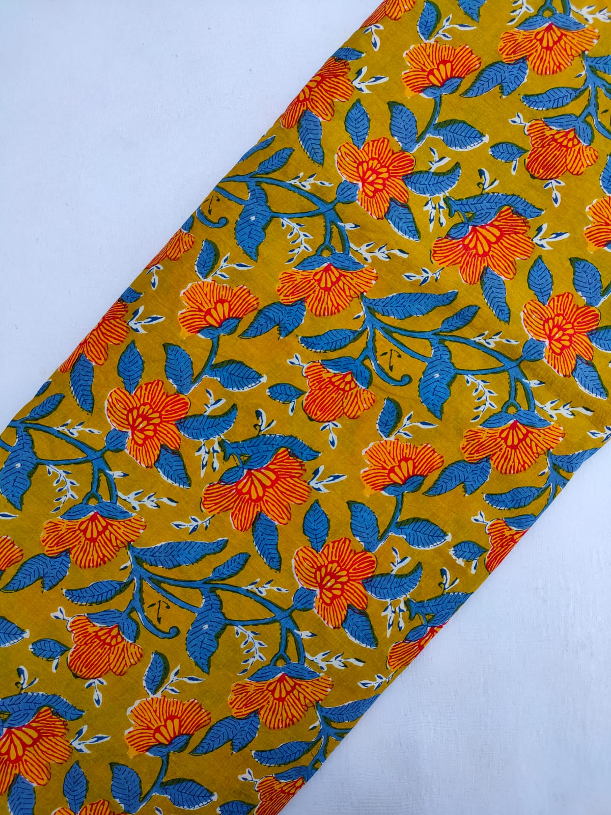Multicolor - Sanganeri Block Print Pure Cotton Fabric 16