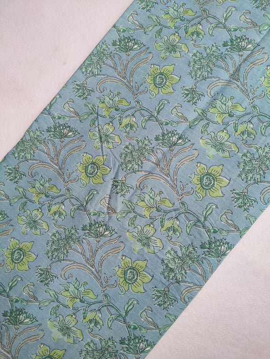 Pure Cotton Hand Block Printed Fabric - JBRKBT32