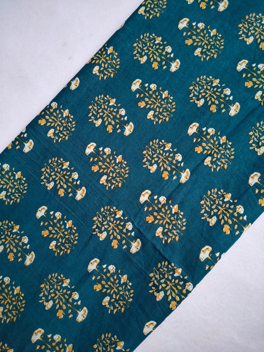 Pure Cotton Hand Block Printed Fabric - JBRKBT41