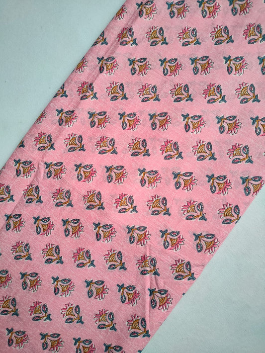 Pure Cotton Hand Block Printed Fabric - JBRKBT46