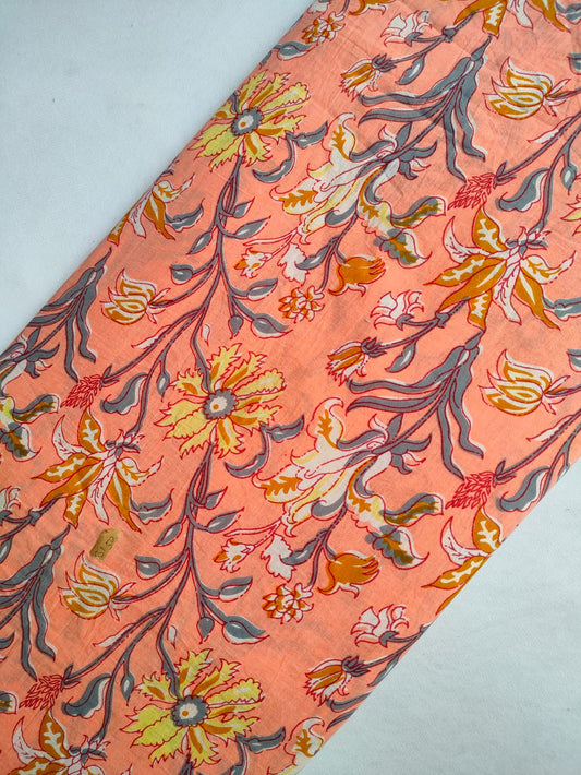 Pure Cotton Hand Block Printed Fabric - JBRKBT6