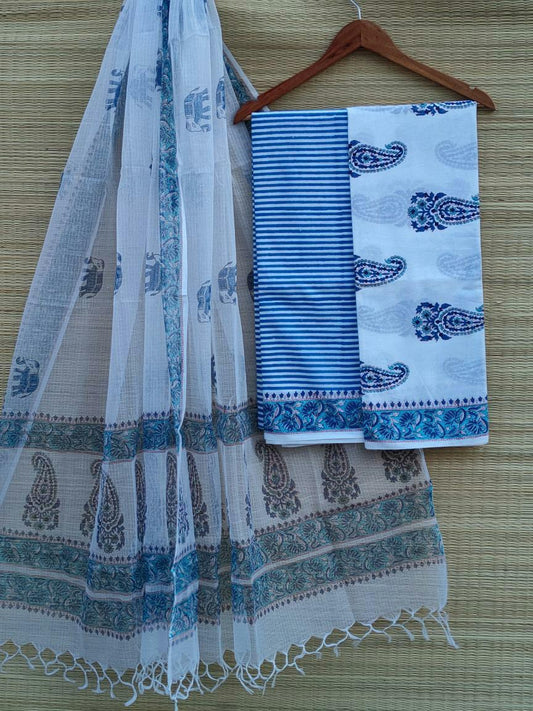 Kota Doriya Dupatta With Cotton Top-Bottom Salwar Suit Set - JBKD96