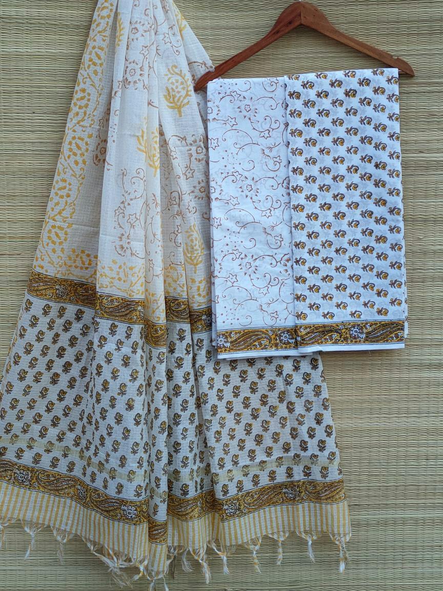 Kota Silk Dupatta With Cotton Top-Bottom Salwar Suit Set - JBKD114