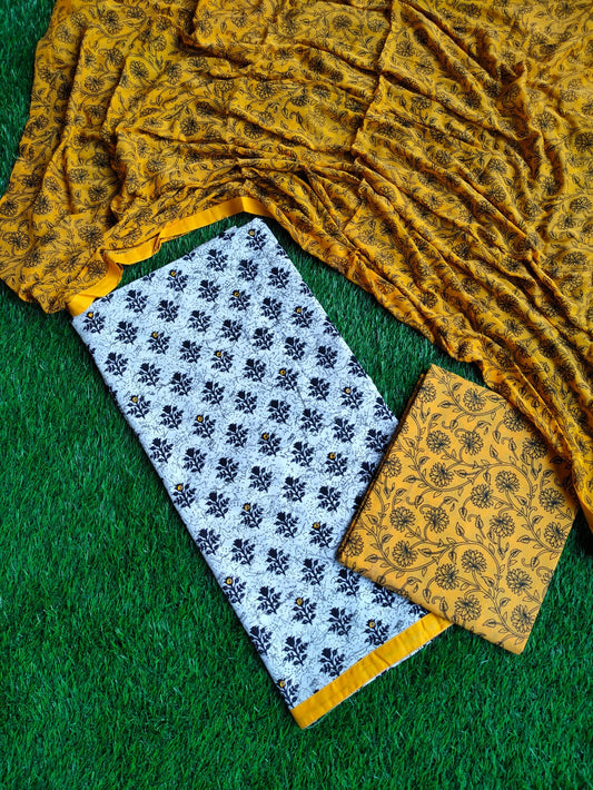 Mirror Work Gota Patti Suit with Chiffon Dupatta- JBOGP250