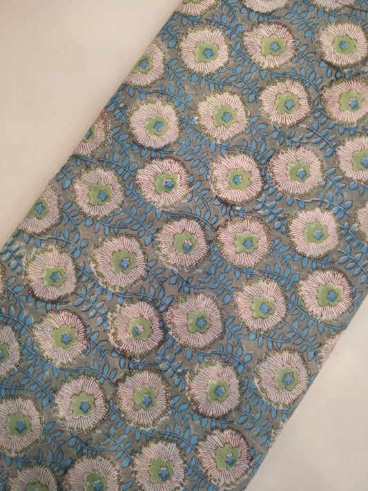 Hand Block Printed Pure Cotton Fabric In Running Length - JBRH83