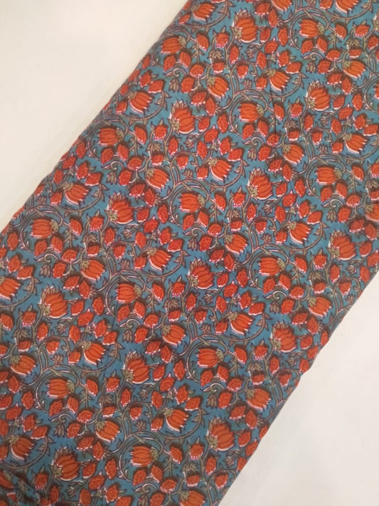 Cotton Hand Block Printed Fabric In Running Length - JBRH84