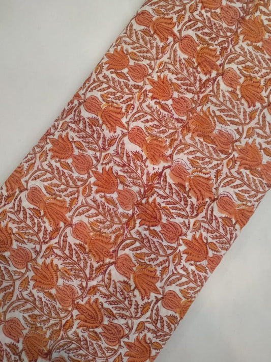 Hand Block Printed Pure Cotton Fabric - JBRH89