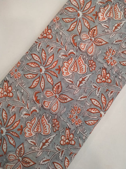 Pure Cotton Hand Block Printed Fabric In Running Length - JBRH74