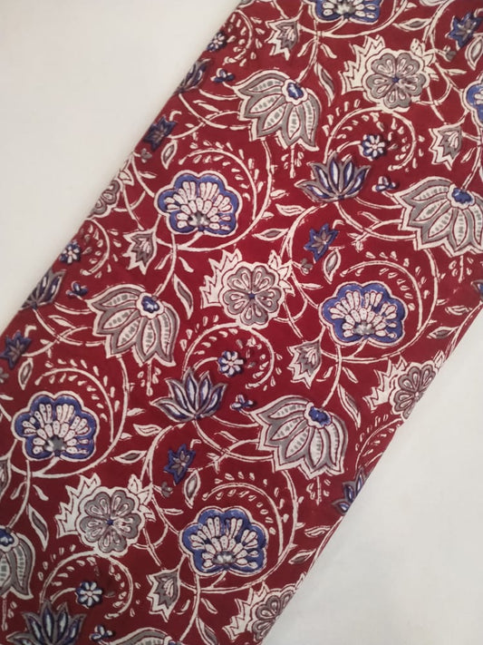 Pure Cotton Hand Block Printed Fabric In Running Length - JBRH94