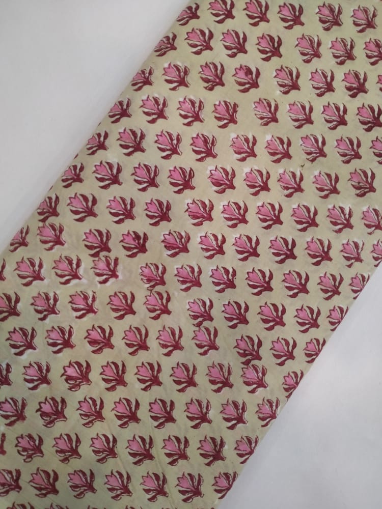 Hand Block Printed Pure Cotton Fabric - JBRH97