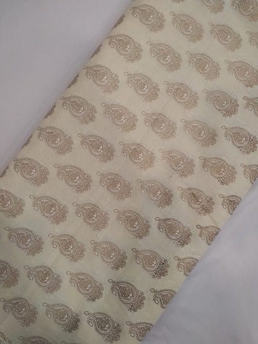 Hand Block Printed Pure Cotton Fabric In Running Length - JBRH99