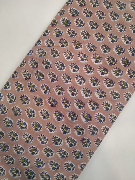 Hand Block Printed Pure Cotton Fabric In Running Length - JBRH79