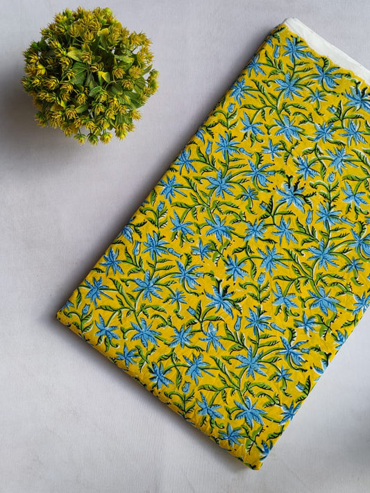 Hand Block Printed Pure Cotton Fabric In Running Length - JBRO1-11