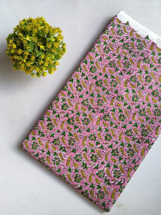 Hand Block Printed Pure Cotton Fabric In Running Length - JBRO1-5