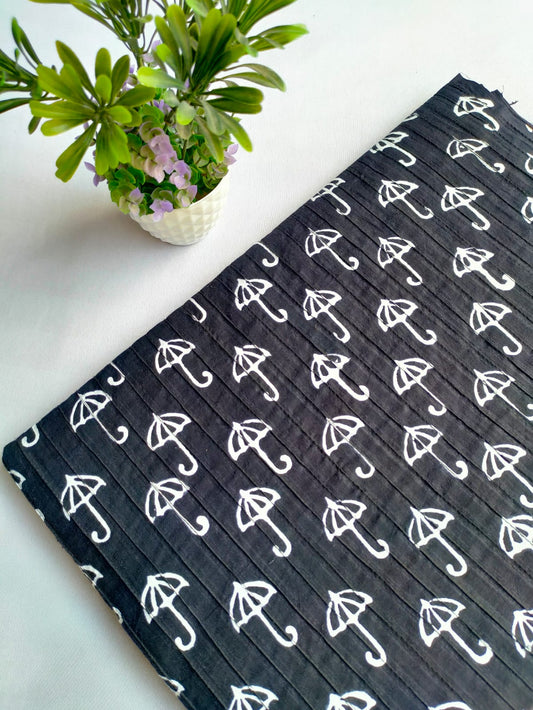 pin tuck cotton hand block fabric