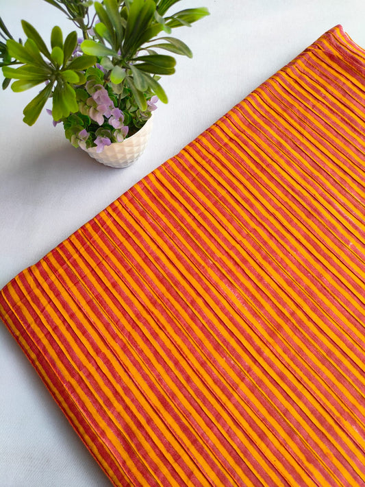 pin tuck cotton hand block fabric