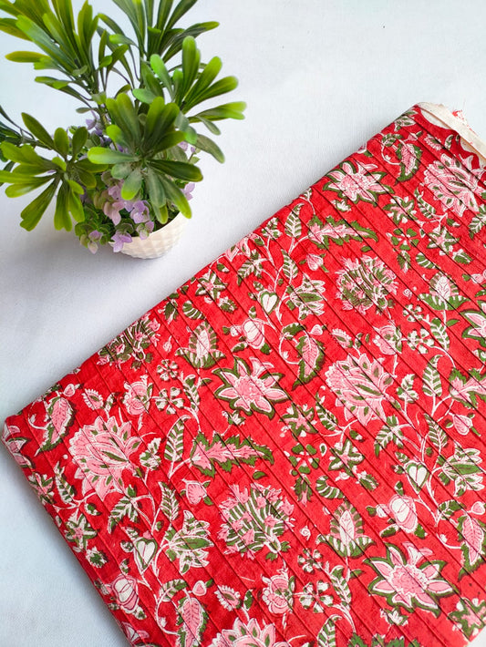 pin tuck cotton hand block fabric