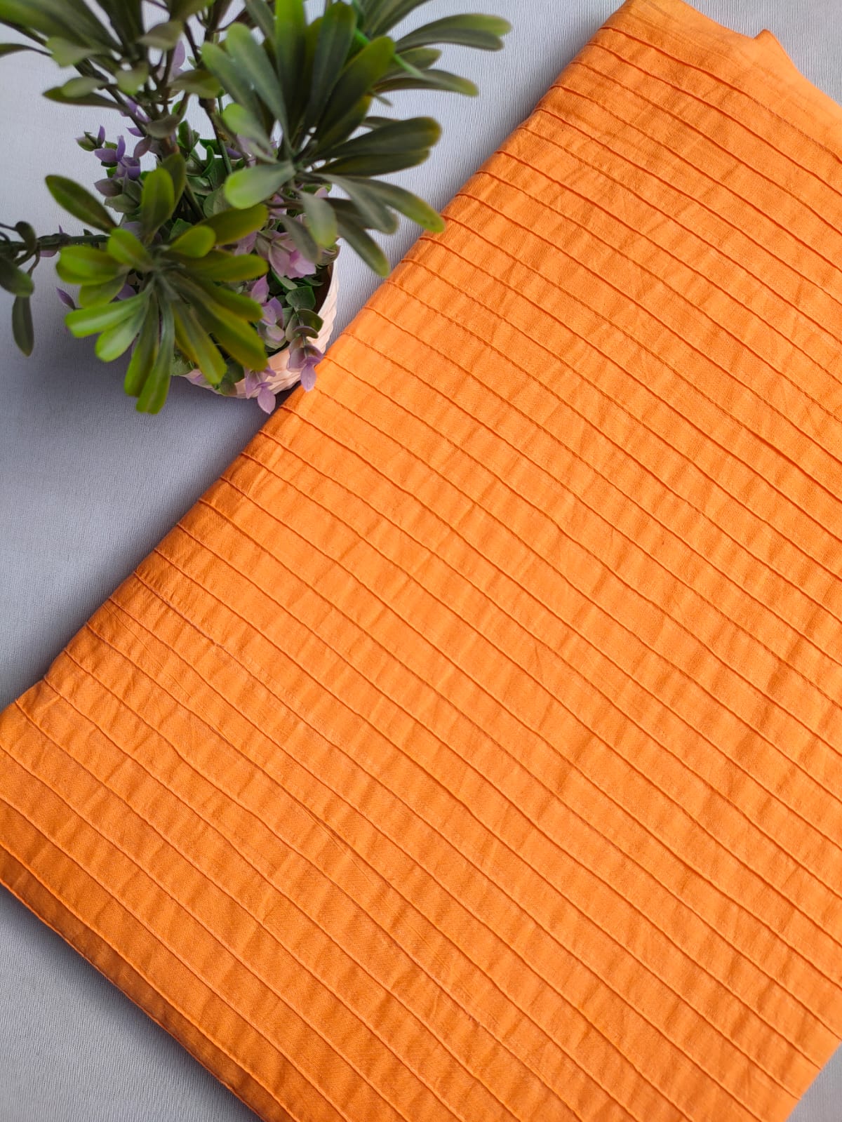 pin tuck plain cotton fabric