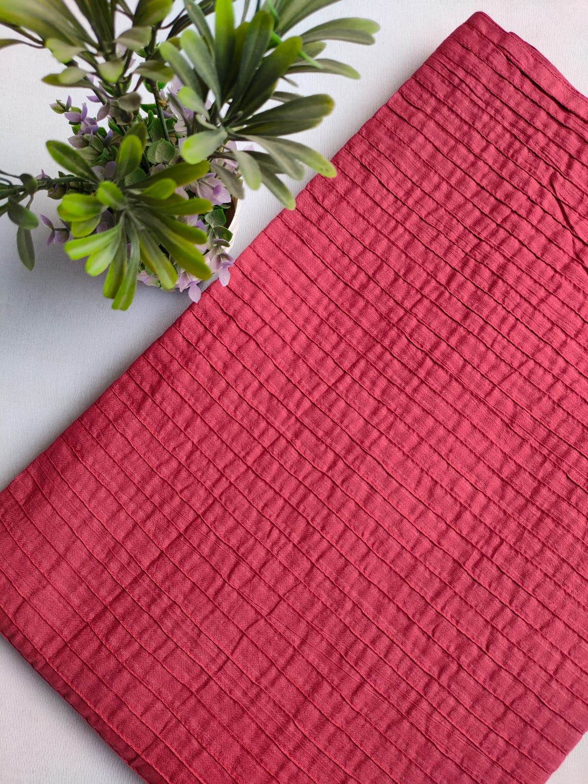 pin tuck plain cotton fabric