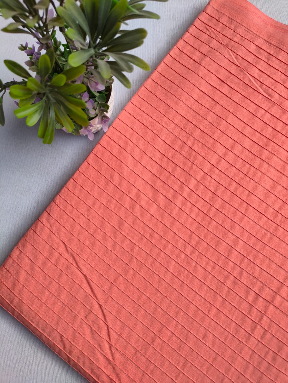 pin tuck plain cotton fabric