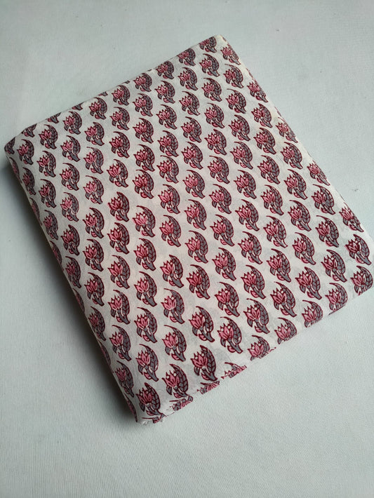 Pure Cotton Hand Block Printed Fabric - JBTO56