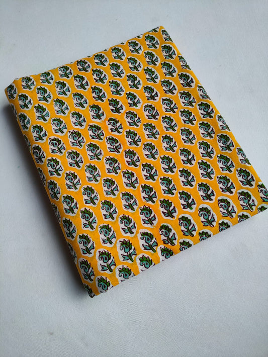 Pure Cotton Hand Block Printed Fabric - JBTO83