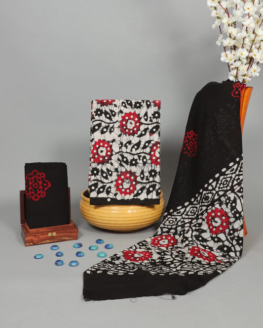 Cotton Unstitched Salwar Suit With Cotton/Mulmul Dupatta - JBGCM10