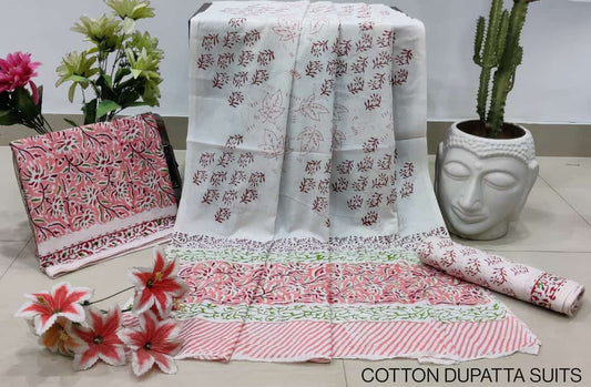 Cotton Unstitched Salwar Suit With Cotton/Mulmul Dupatta - JBGCM28