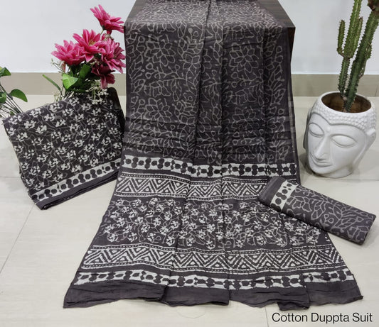 Cotton Unstitched Salwar Suit With Cotton/Mulmul Dupatta - JBGCM33