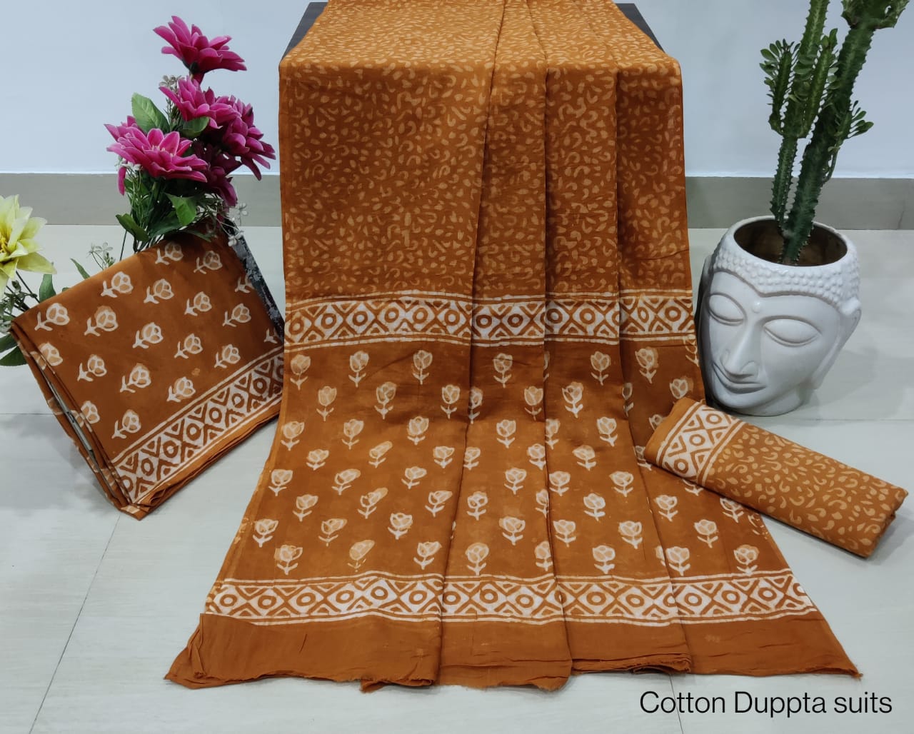 Cotton Unstitched Salwar Suit With Cotton/Mulmul Dupatta - JBGCM38