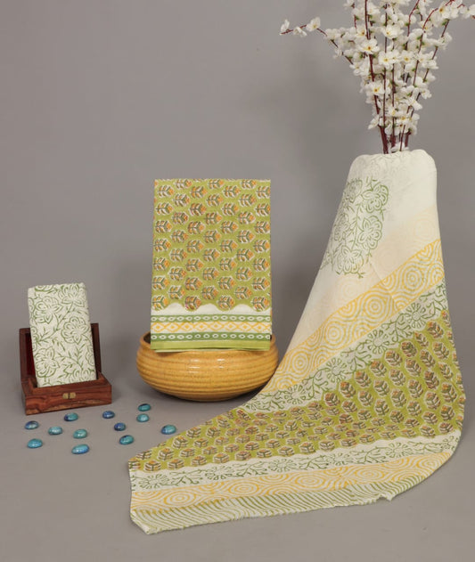 Cotton Unstitched Salwar Suit With Cotton/Mulmul Dupatta - JBGCM53