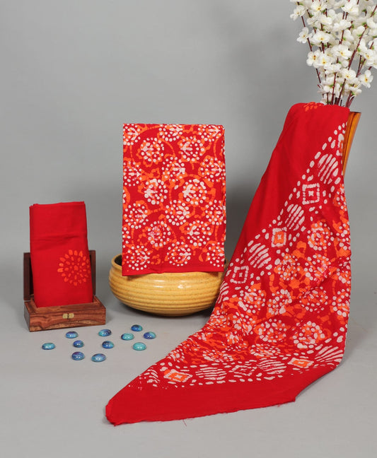 Cotton Unstitched Salwar Suit With Cotton/Mulmul Dupatta - JBGCM8