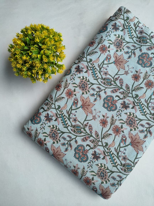 Sanganeri Print Pure Cotton Fabric - JBOR48