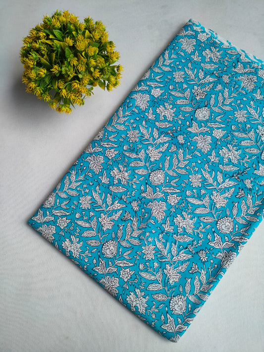 Pure Cotton Hand Block Printed Fabric - JBOR79