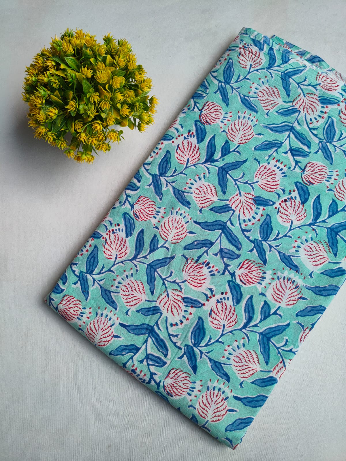 Pure Cotton Hand Block Printed Fabric - JBOR82