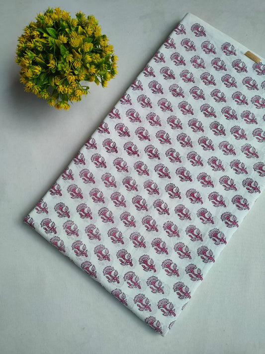Pure Cotton Hand Block Printed Fabric - JBOR94