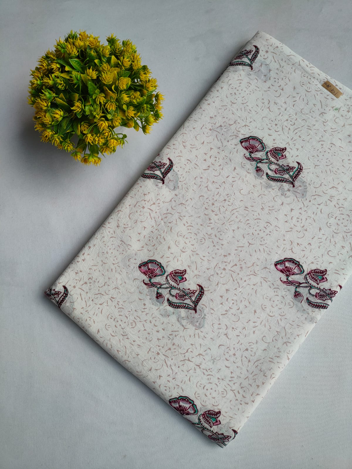 Pure Cotton Hand Block Printed Fabric - JBOR95