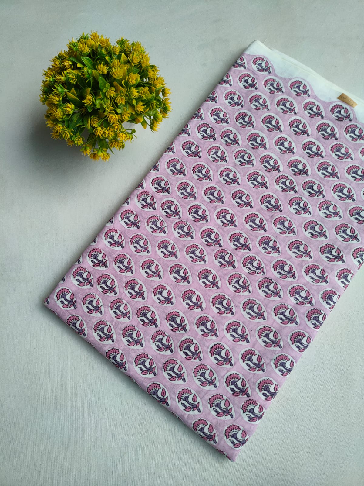 Pure Cotton Hand Block Printed Fabric - JBOR97