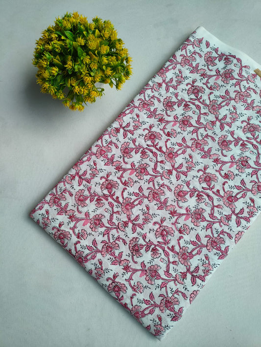 Pure Cotton Hand Block Printed Fabric - JBOR100
