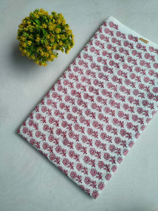 Pure Cotton Hand Block Printed Fabric - JBOR101