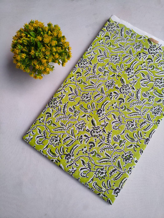 Pure Cotton Hand Block Printed Fabric - JBOR105