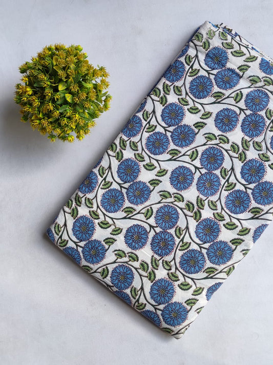 Hand Block Printed Pure Cotton Fabric In Running Length - JBRHS22