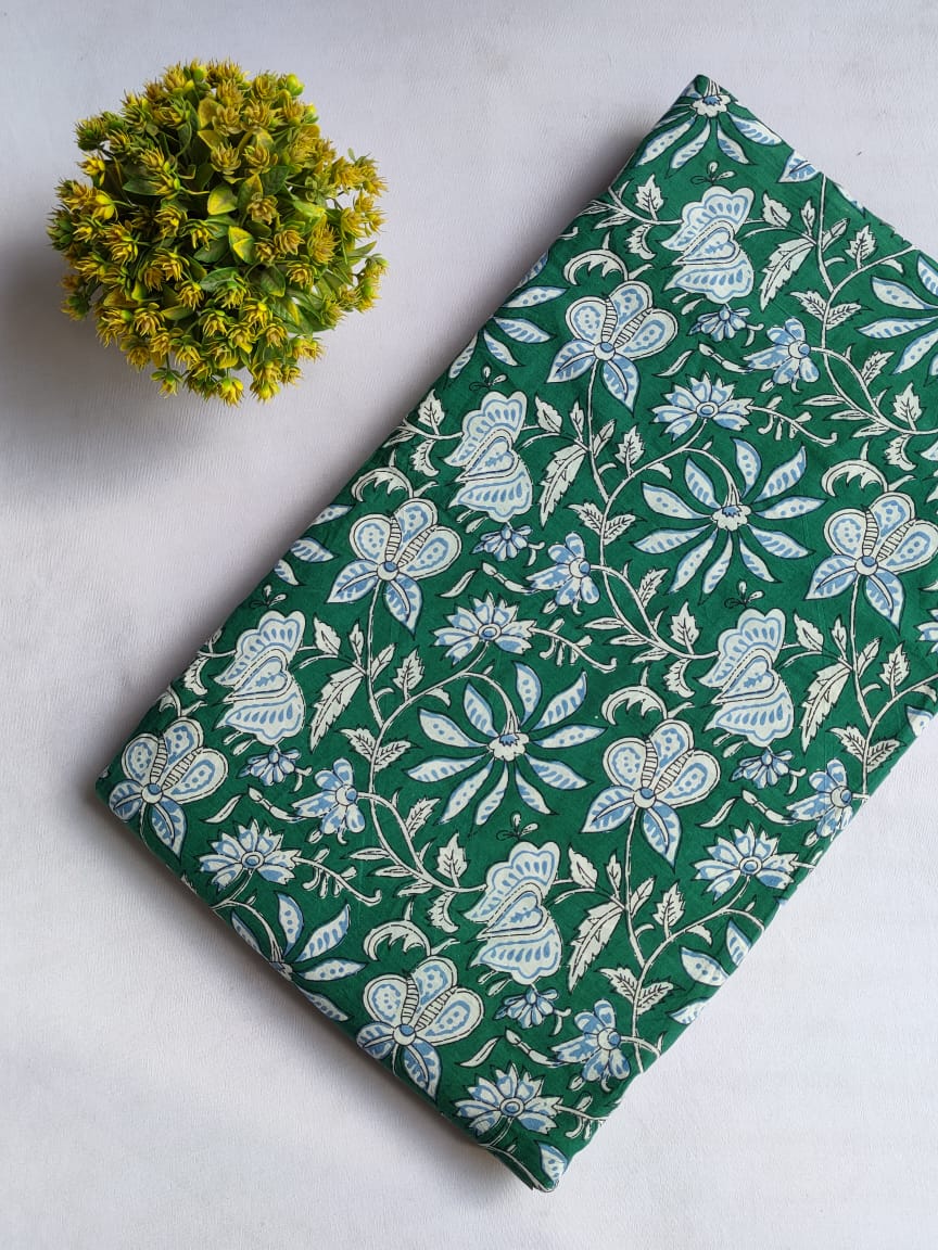 Hand Block Printed Pure Cotton Fabric In Running Length - JBRHS27