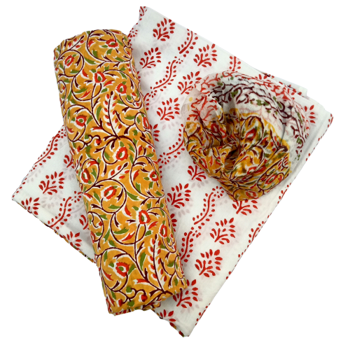 block print suit material